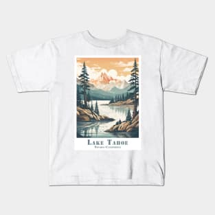 Abstract Lake Tahoe Vintage Travel Poster Kids T-Shirt